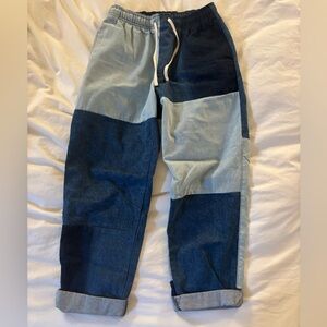 BDG Patchwork Denim Wide Leg Pants